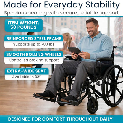 Bariatric Wheelchair (32", 700lbs)