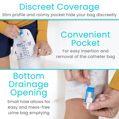 Catheter Leg Bag Holder Sleeves (Pair)