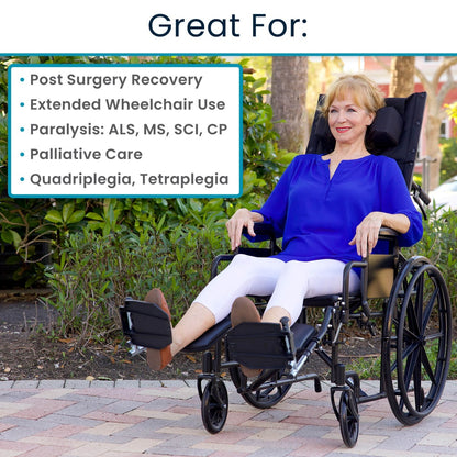 Reclining Wheelchair With Headrest (16"-18"-20", 300 lbs)
