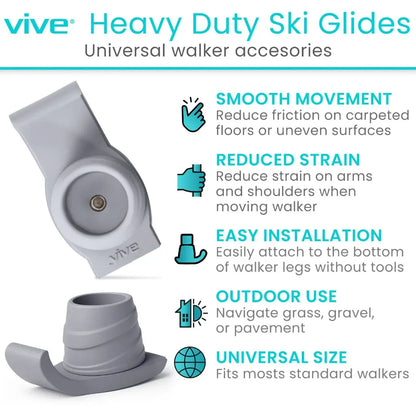 Walker Ski Glides Heavy Duty