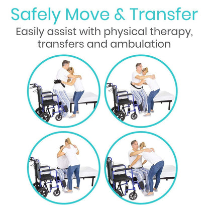 Transfer Belt with Handles - Metal Buckle